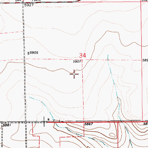 Topographic Map of Dry lake, NM