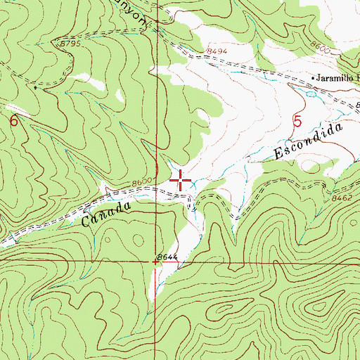 Topographic Map of Escondida Canyon Tank, NM