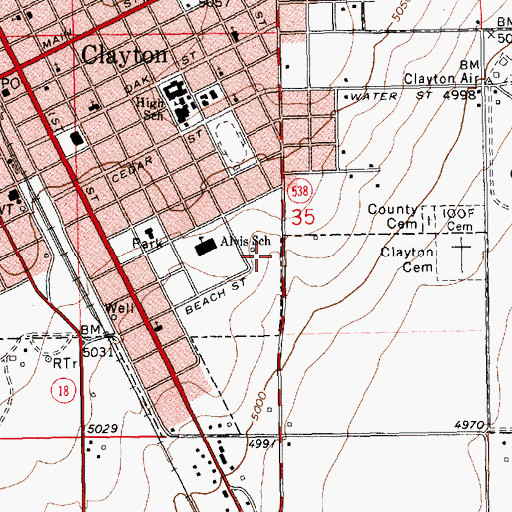 Topographic Map of KOA Campground, NM