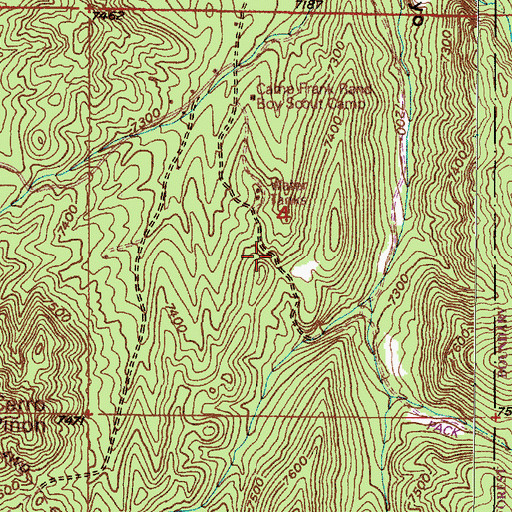 Topographic Map of Chimayo Boy Scout Camp, NM