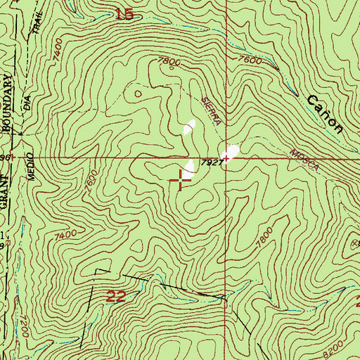 Topographic Map of Sierra Mosca Trick Tank, NM
