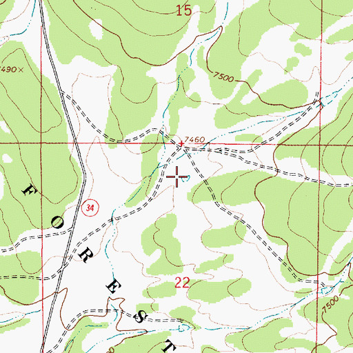 Topographic Map of Horse Tank, NM