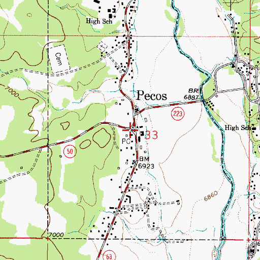 Topographic Map of Pecos District Ranger Station, NM