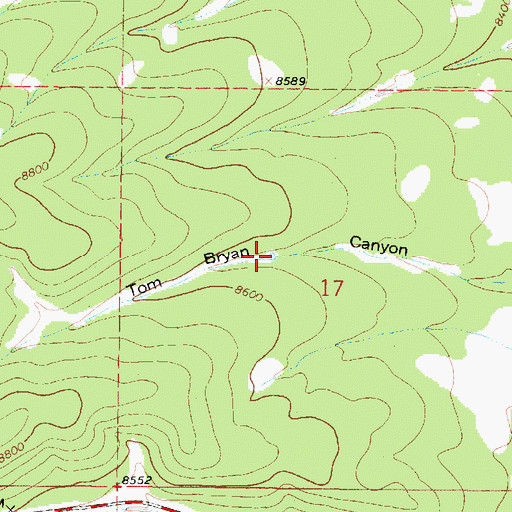 Topographic Map of Bryan Canyon Tank, NM