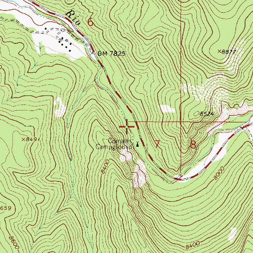 Topographic Map of Llanito Frio Recreation Site, NM