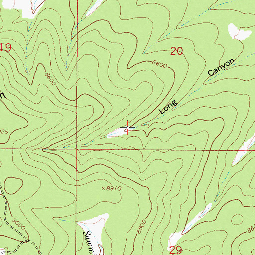 Topographic Map of Long Canyon Tank, NM