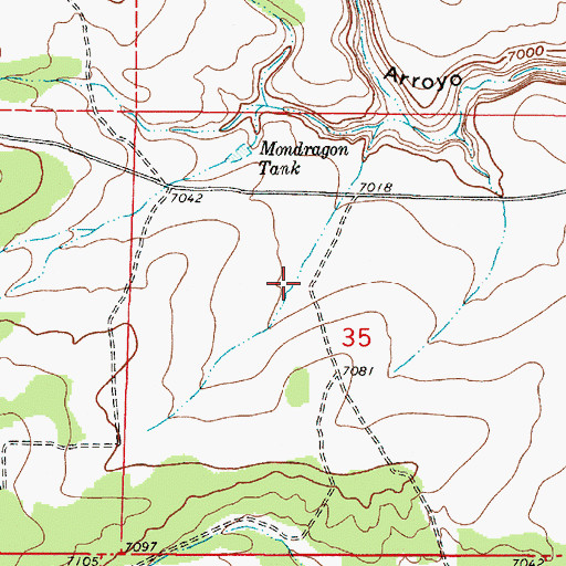 Topographic Map of Section Thirty-five Tank, NM