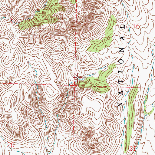 Topographic Map of Rock Header Tank, NM