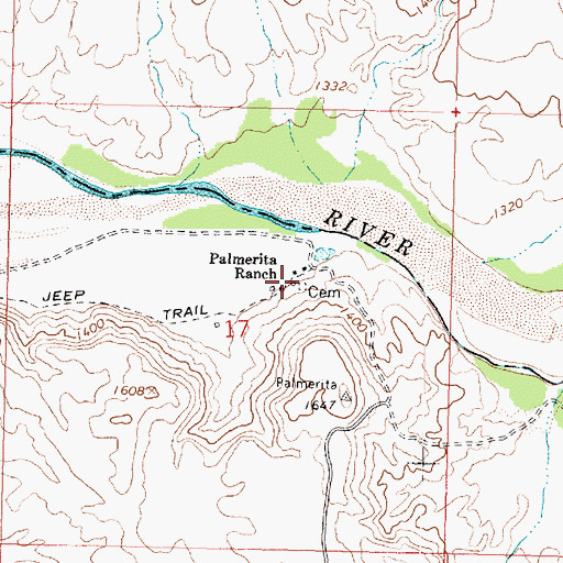 Topographic Map of Palmerita Ranch, AZ