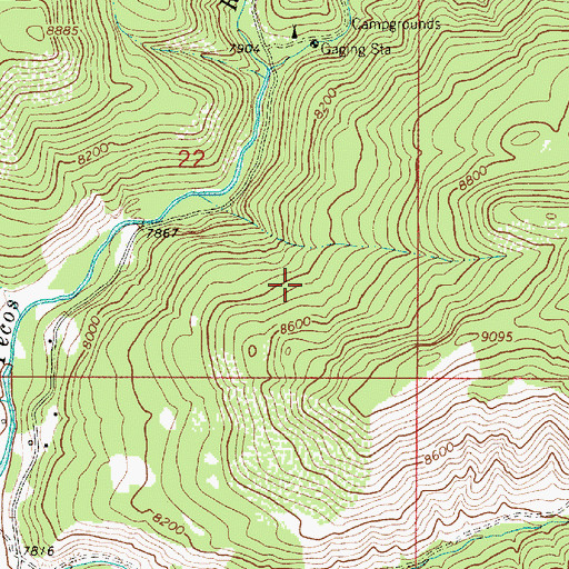 Topographic Map of Mora Campground, NM