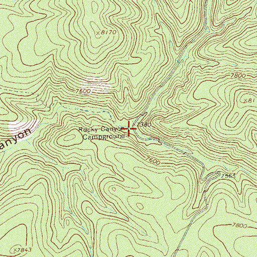 Topographic Map of Rocky Canyon Campground, NM