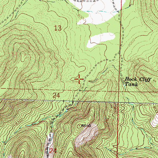 Topographic Map of Hidden Tank, NM