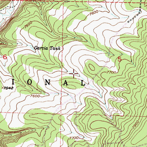 Topographic Map of Garcia Tank Number Two, NM