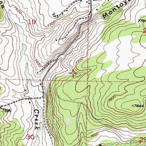 Topographic Map of Montoya Spring, NM