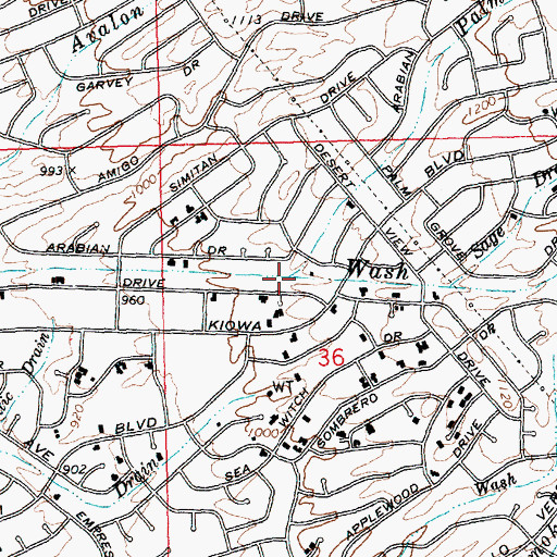 Topographic Map of Palmtree Wash, AZ