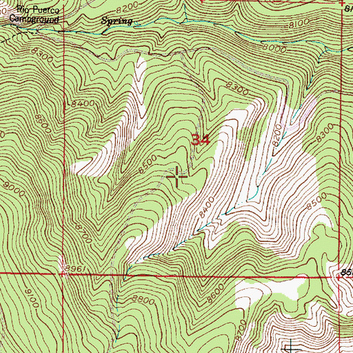 Topographic Map of Canada Ojitos, NM