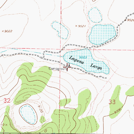Topographic Map of Laguna Larga Camgpround, NM