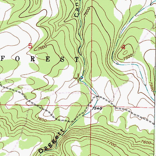 Topographic Map of Daggett Tank, NM