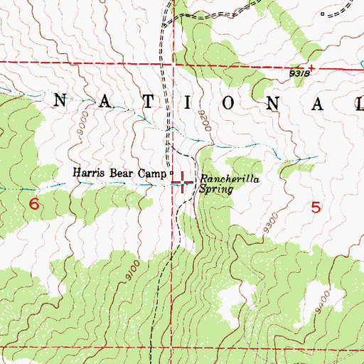 Topographic Map of Harris Bear Spring, NM