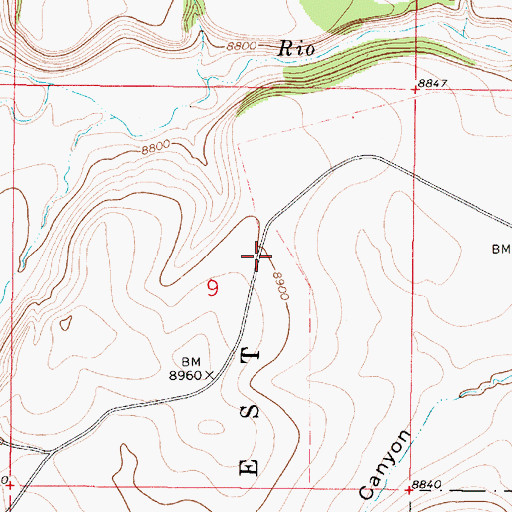 Topographic Map of Pole Corral, NM