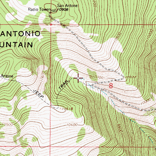 Topographic Map of Lower San Antone Tank, NM