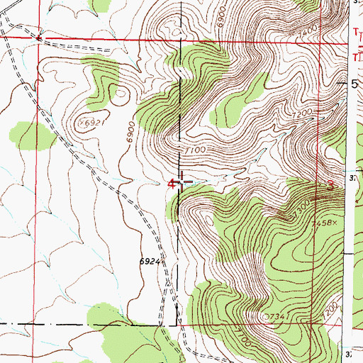 Topographic Map of North Tank, NM