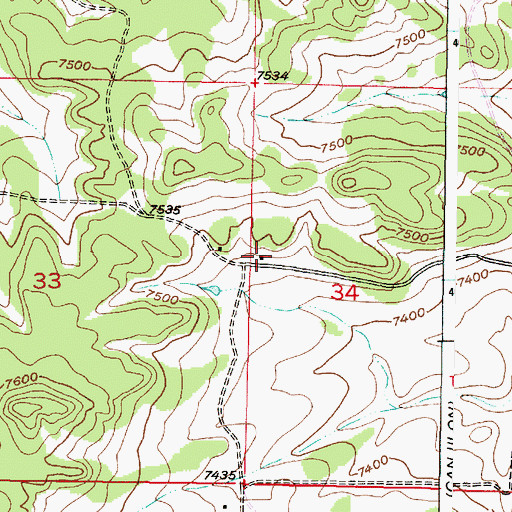 Topographic Map of Berryman Ranch, NM