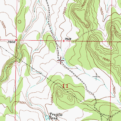 Topographic Map of Eleven Tank, NM