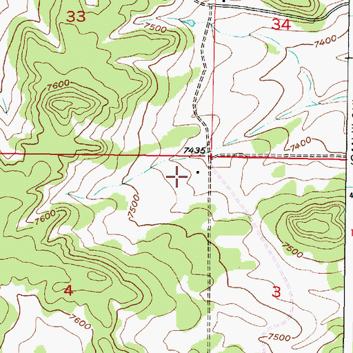Topographic Map of Brand Ranch, NM