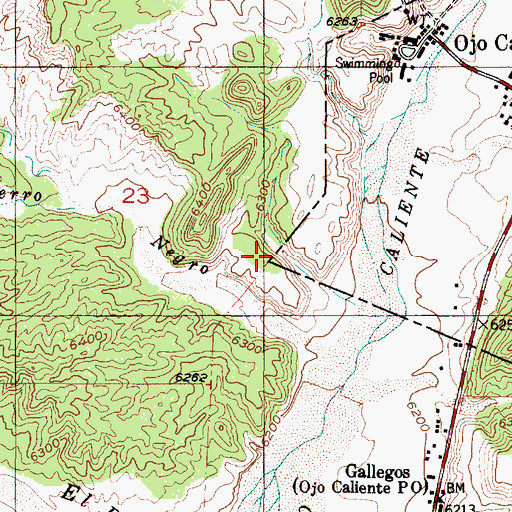 Topographic Map of Mineral Springs, NM