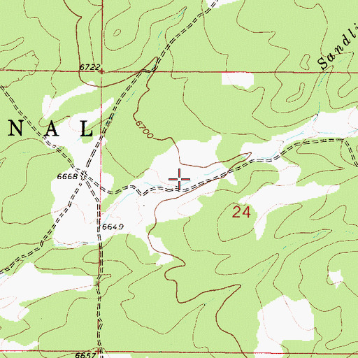 Topographic Map of Sandlin Tank, NM