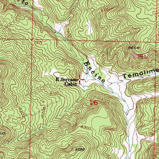 Topographic Map of Encino Corral, NM