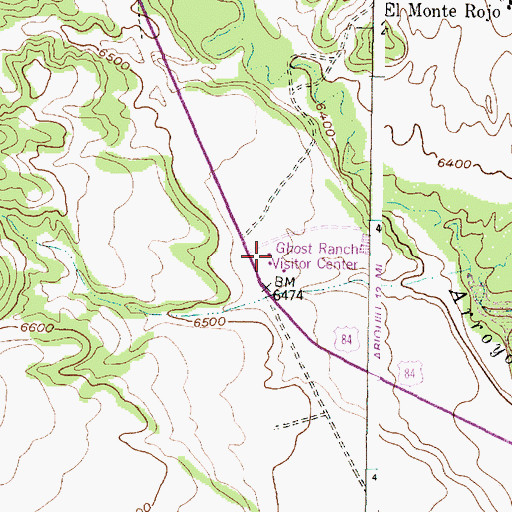 Topographic Map of Ghost Ranch, NM