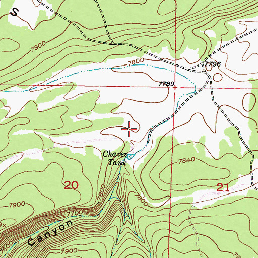 Topographic Map of Chaves Trick Tank, NM