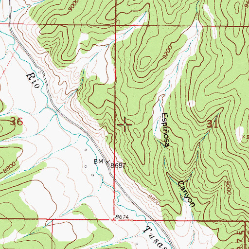 Topographic Map of Middle Canyon Tank, NM