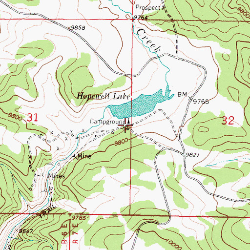 Topographic Map of Hopewell Lake Campground, NM