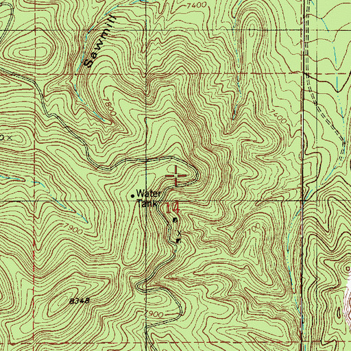 Topographic Map of Lackey Point, NM