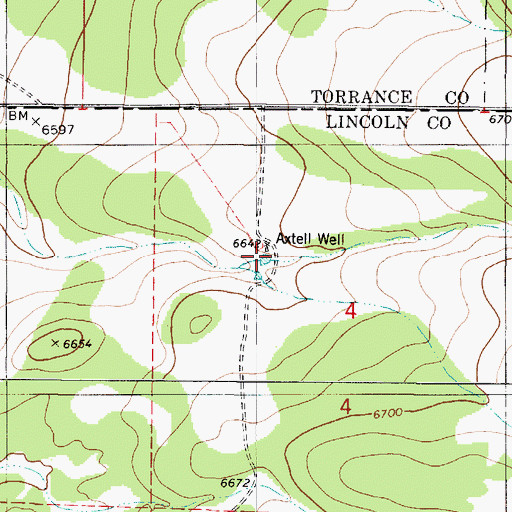 Topographic Map of South Tank, NM