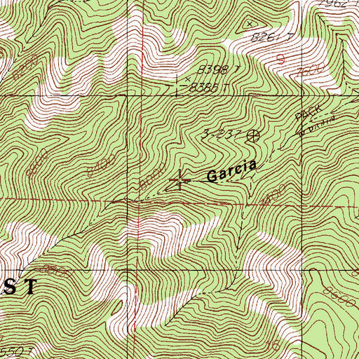 Topographic Map of Garcia Canyon Spring, NM