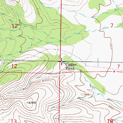 Topographic Map of Cedar Tank, NM