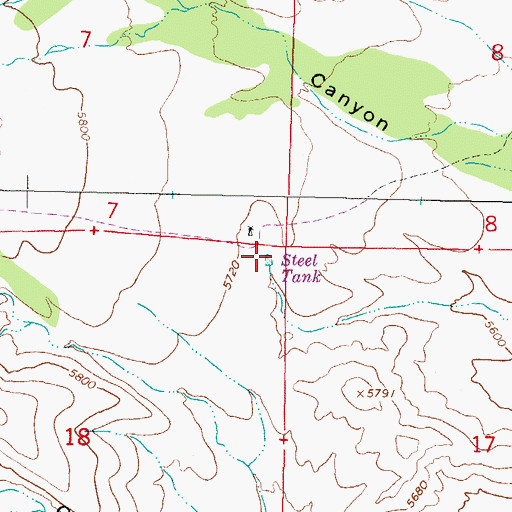 Topographic Map of Steel Tank, NM