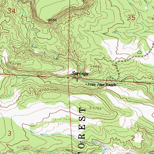 Topographic Map of Rancho Viejo Spring, NM