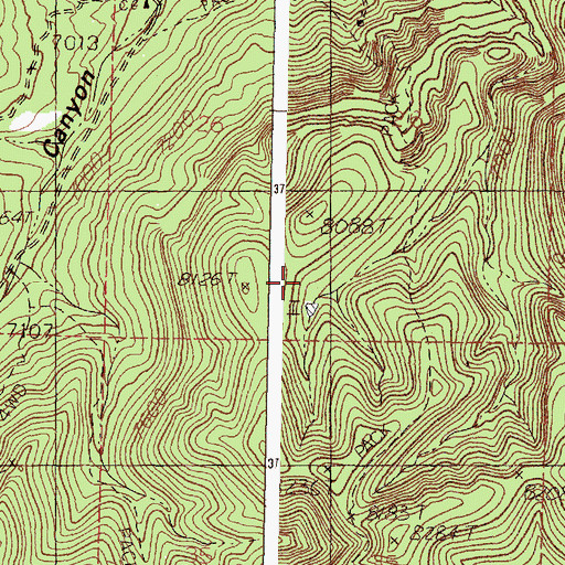 Topographic Map of Water Canyon Mesa, NM