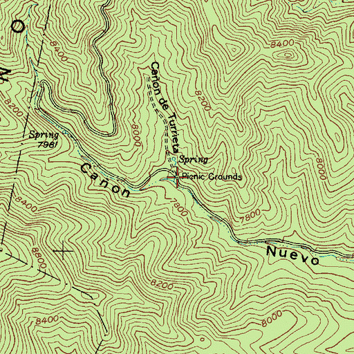 Topographic Map of New Canyon Campground, NM