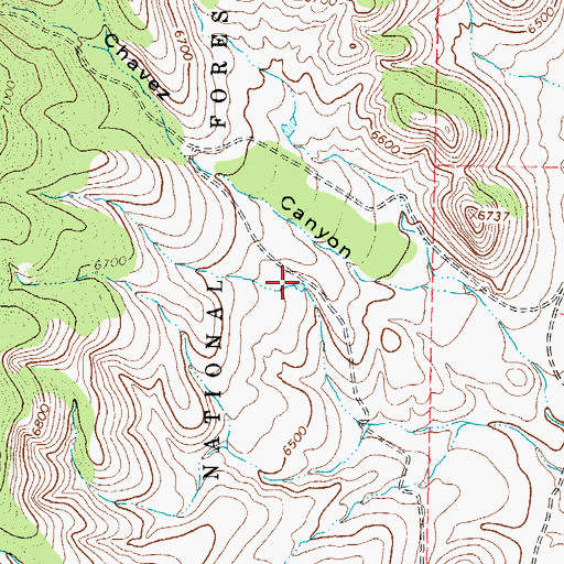 Topographic Map of Caliche Tank, NM