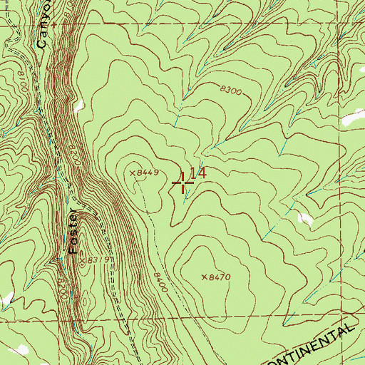 Topographic Map of Blue Tank, NM