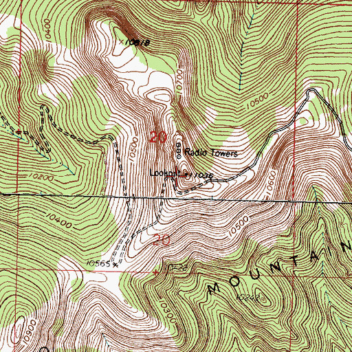 Topographic Map of La Mosca Lookout Tower, NM
