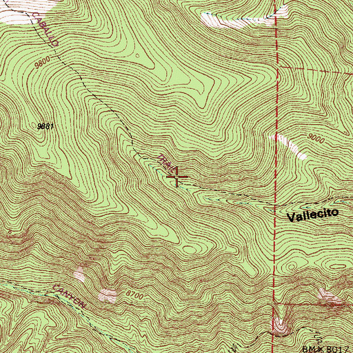 Topographic Map of Caballo Trail, NM