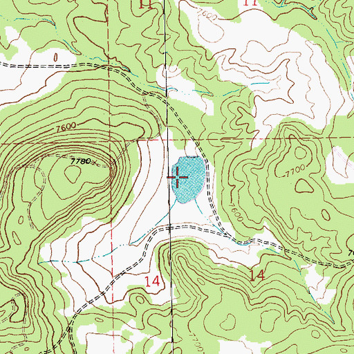 Topographic Map of Section Fourteen Tank, NM