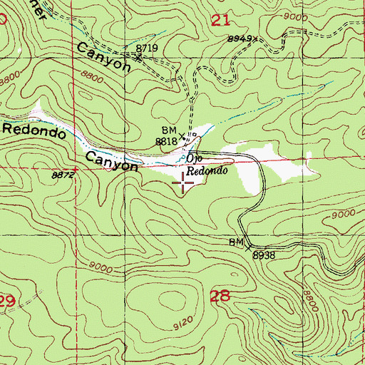 Topographic Map of Ojo Redondo Camp Picnic Grounds, NM